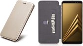 iCall Samsung Galaxy A8 (2018) Hoesje Book Case Portemonnee Champagne Goud - Hoesje Leer met Siliconen Houder - Flip Cover 360° Bescherming