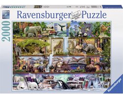 Ravensburger puzzel Aimee Stewart Wild Kingdom Shelves - Legpuzzel - 2000 stukjes