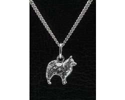 Zilveren Samojeed ketting hanger - klein