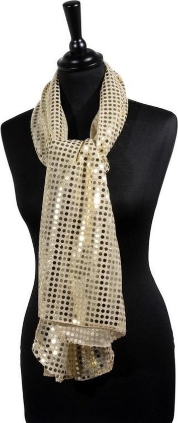 Snooze Torrent Dhr Gouden pailletten disco sjaal - Gouden Toppers verkleed/carnaval accessoires  | bol.com