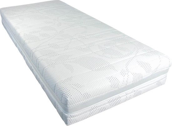 Slaaploods.nl Queen de Luxe - Pocketvering Matras - Traagschuim Afdeklaag - 70x220x25 cm - Hard