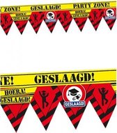 6 maal - Party tape -  Geslaagd - a 12 mtr per stuk