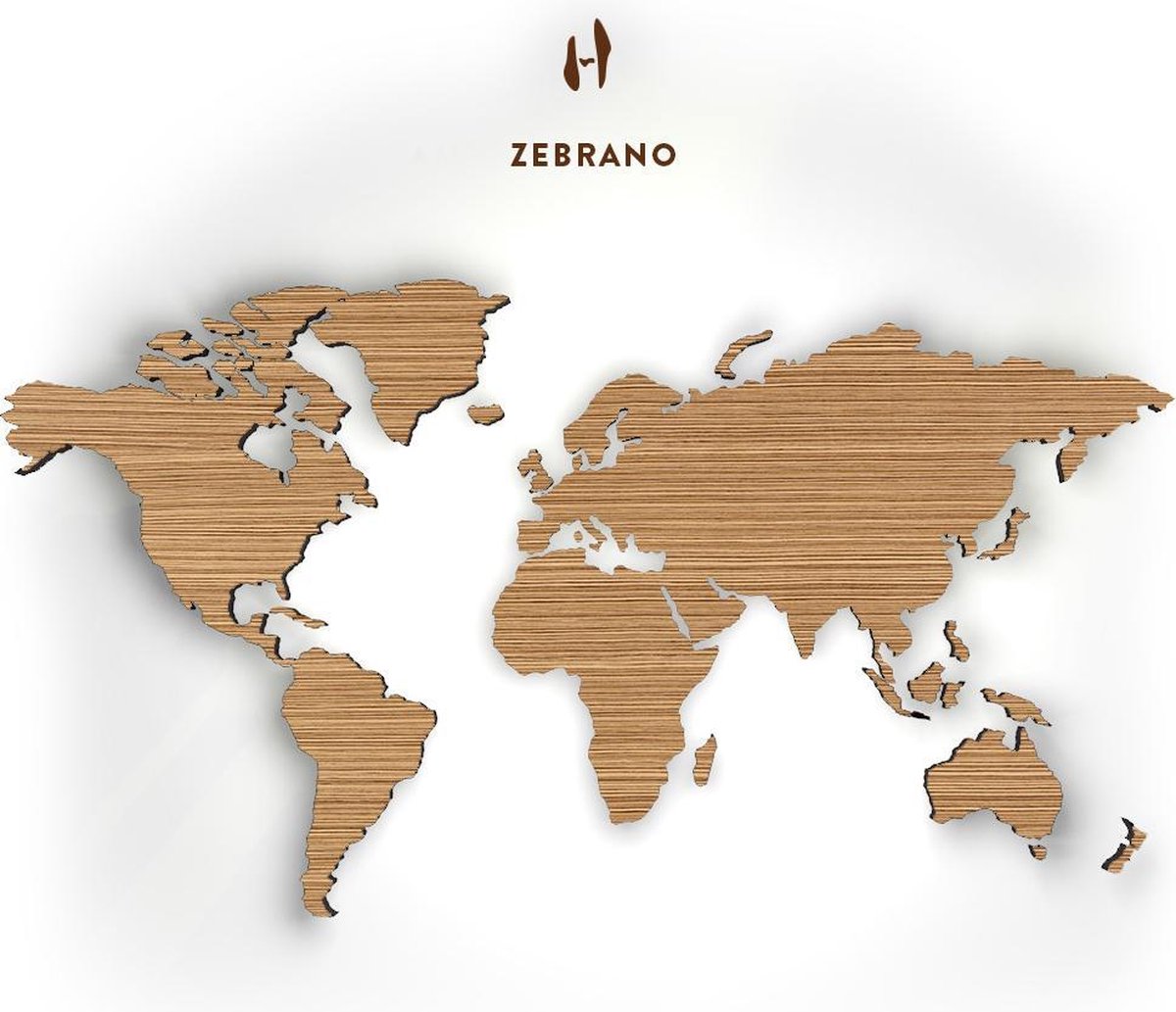 Hoentjen Creatie, Houten wereldkaart - Zebrano
