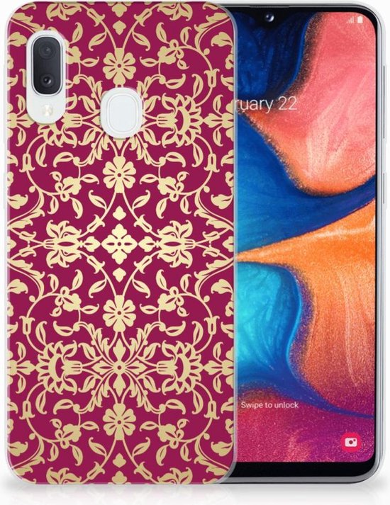 Coque Téléphone pour Samsung Galaxy A20e TPU Bumper Silicone Étui Housse Rose Baroque