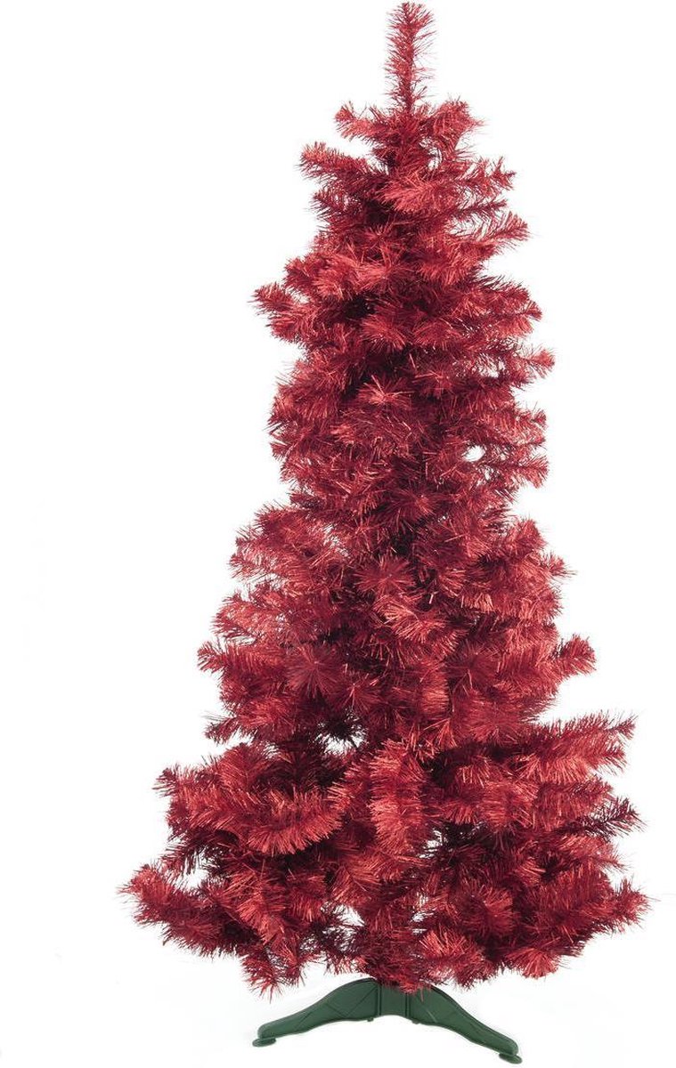 Europalms Kerst - Kerstboom binnen - Kunststof - Kunstkerstboom - Rood metallic - 180 cm