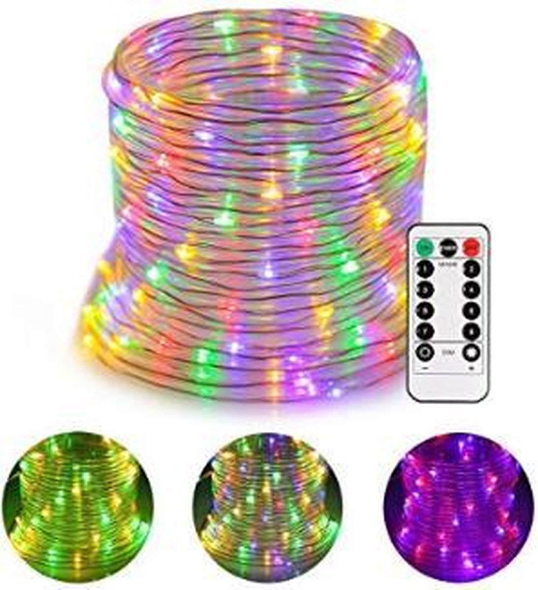 Lichtbuis/Slang 12 meter lang met 120 LED lichten, plus 2