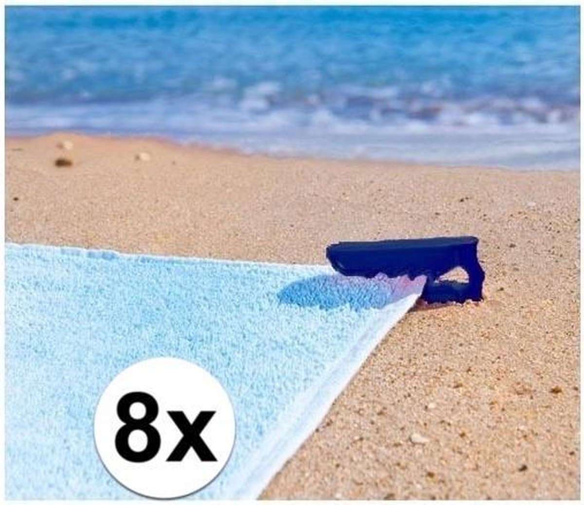 Pinces à serviette de plage bleu 8 pièces | bol.com