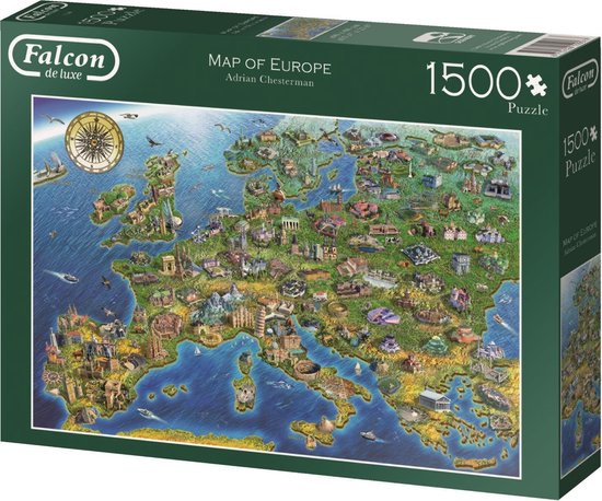 dutje Verbetering Offer Falcon puzzel Map of Europe - Legpuzzel - 1500 stukjes | bol.com