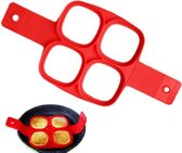 Siliconen Bakvorm Ei Pannenkoek – Bakvorm Flipper - Maak de perfecte pannenkoeken gebakken eieren en omeletjes - Bakvorm ei – Bak eenvoudig 4 Gelijke Gerechten – Model Vierkant