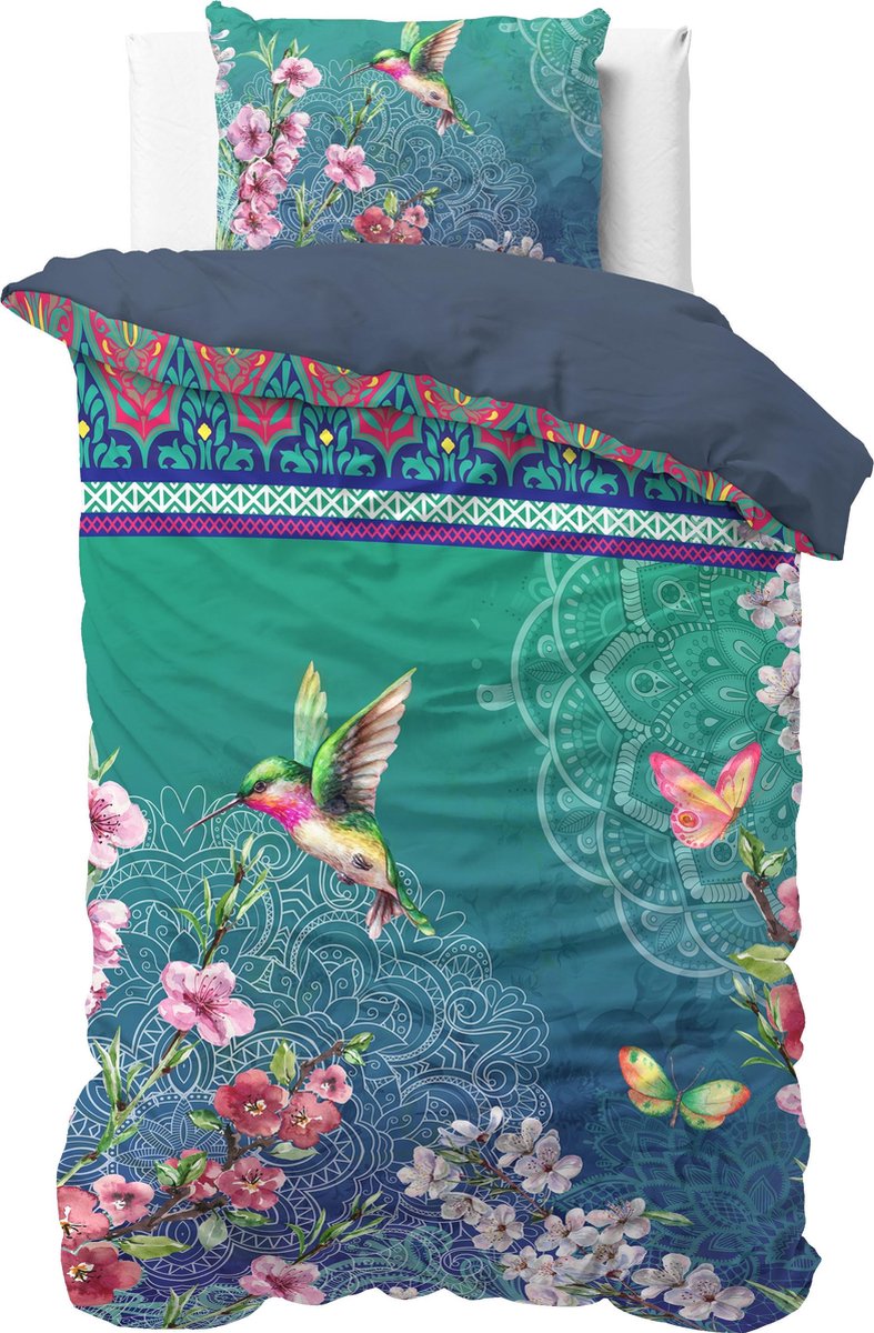 Dreamhouse Brenda Dekbedovertrek - Eenpersoons - 140x200/220 + 1 kussensloop 60x70 - Blauw