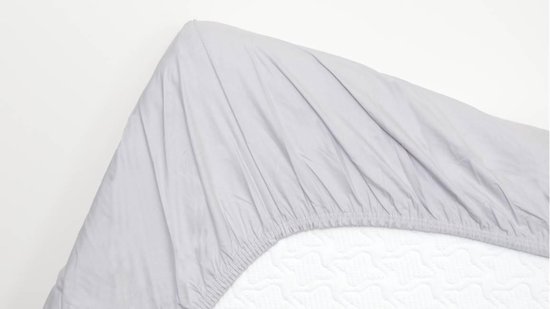 Snoozing - Hoeslaken - extrêmement élevé - lits jumeaux - 160x220 cm - percale de coton - Grijs