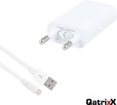 Lader voor Apple iPhone Lightning - 1m - 1A - Wit - platte kabel