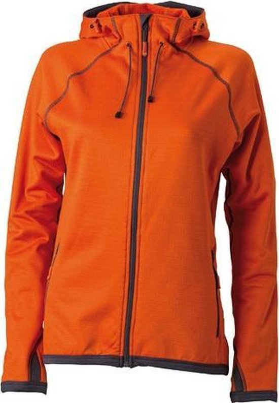 Oranje dames fleece jasje met capuchon S | bol.com