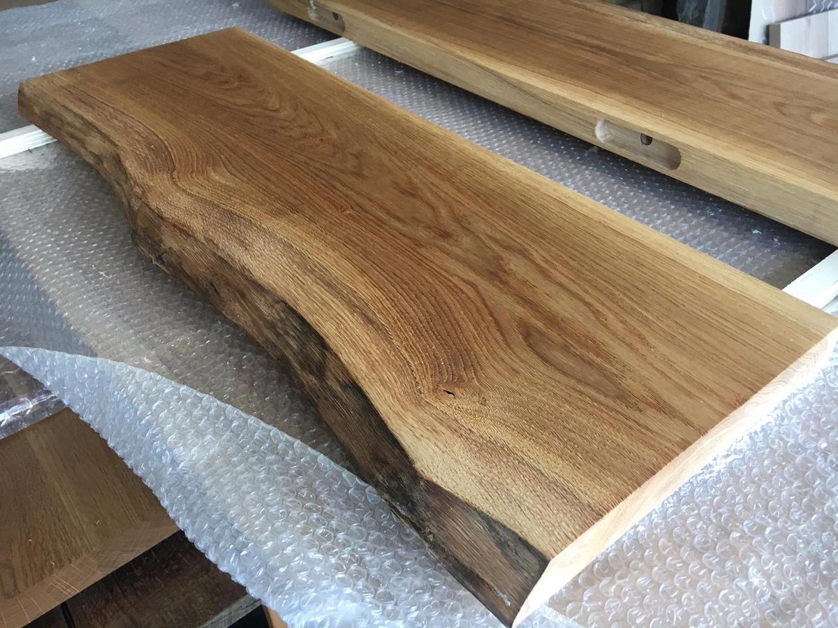 Aanvankelijk Realistisch renderen Zwevende eiken wandplank 75 cm houten boekenplank hout eikenhout | bol.com