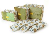 Packing Cubes Set 6 Stuks - Koffer Organizer - Travel Bag - Kleding Organizer Set - Backpack Kubussen - Opbergzakken - Backpack Cubes - Reizen - Geel Smile