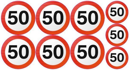 Verniel Bekritiseren walgelijk 50 jaar grote verkeersbord-stickers | bol.com