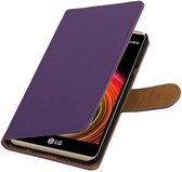 Bookstyle Wallet Case Hoesje voor LG X Power Paars