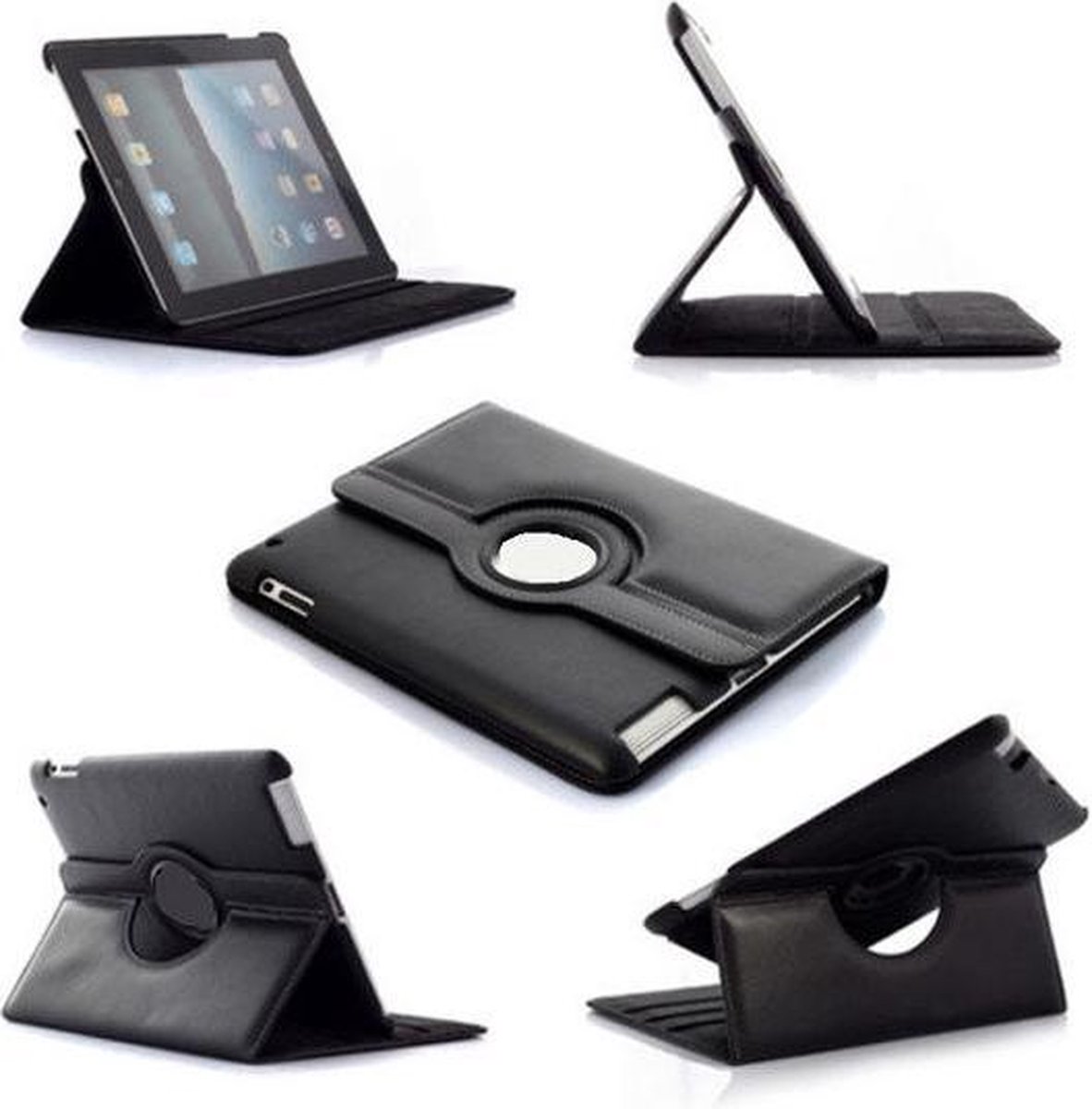 Apple iPad 9.7 (2017) 360° Draaibare Case Tablet Beschermhoes - Zwart