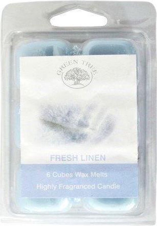 Green Tree - Wax Melts - Wax - Kaars - Kaarsen - Frisse lakens - Fresh Linen - 80 gram - 6 stuks per pakje