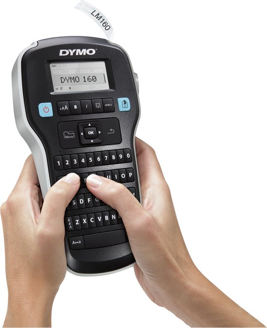 DYMO LabelManager 160-labelmaker | Draagbare labelprinter met QWERTY-toetsenbord | Inclusief zwart-wit D1-etiketten (12 mm) | Voor thuis en op kantoor