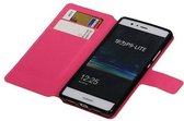Mobieletelefoonhoesje.nl - Cross Pattern TPU Bookstyle Hoesje voor Huawei P9 Lite Roze