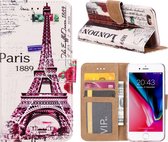 Xssive Hoesje Voor Apple iPhone 6 of Apple iPhone 6S Boek hoesje - Book Case Eiffeltoren Big Ben