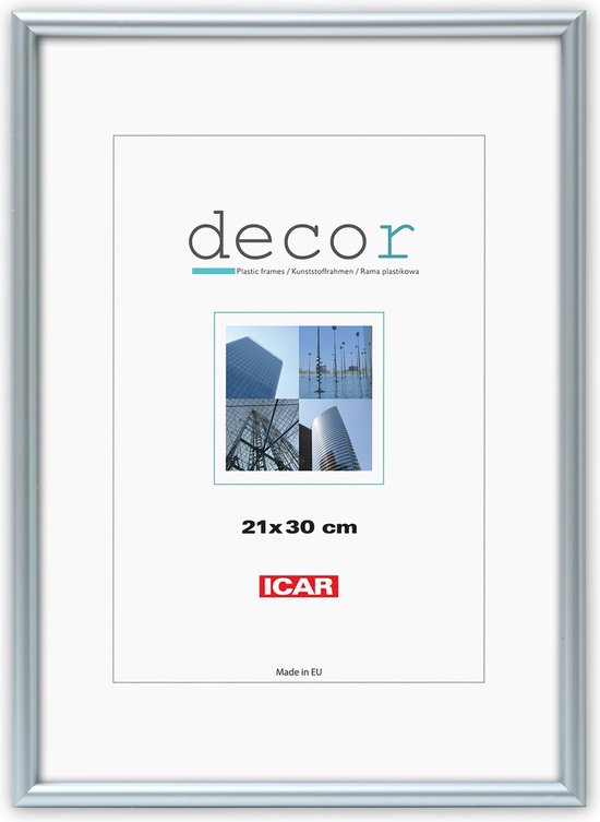 Icar Kunststof Fotolijst Decor CPSM Zilver 40x50 cm