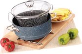 Menzir Frituurpan - frietpan - Ø 22.5 cm Graniet  - bruin