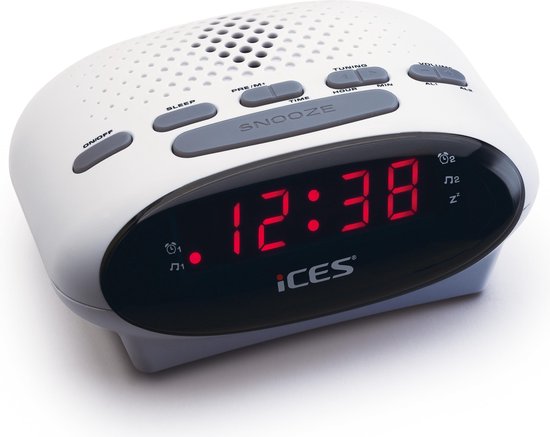 Wees dump Sluiting Ices ICR-210 White - Wekkerradio - Radio - Sleeptimer - FM-tuner | bol.com