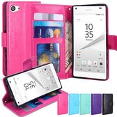 Celltex wallet hoesje zwart Sony Xperia Z5 Compact roze