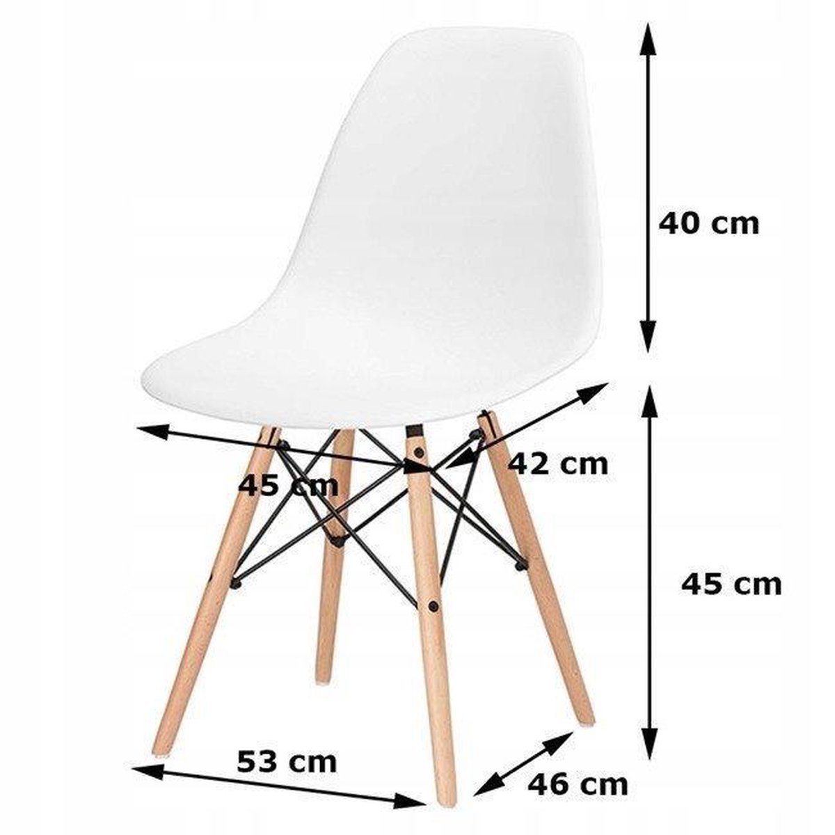 Milano design stoel - wit - 4 delige - - - AP Meubels bol.com
