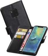 Zakelijke Book Case Telefoonhoesje Geschikt voor de Huawei Mate 20 Pro - Portemonnee Hoesje - Pasjeshouder Wallet Case - Zwart