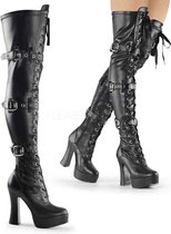 Pleaser Plateau overknee Laarzen -38 Shoes- ELECTRA-3028 US 8 Zwart