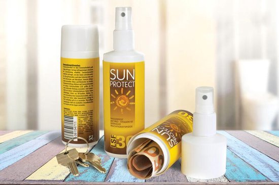 Kameleon geheime kluis  - zonnebrandcrème flacon met geheimvak