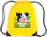 Koetje Boe koeien rugtas / gymtas - geel - 11 liter - voor kinderen