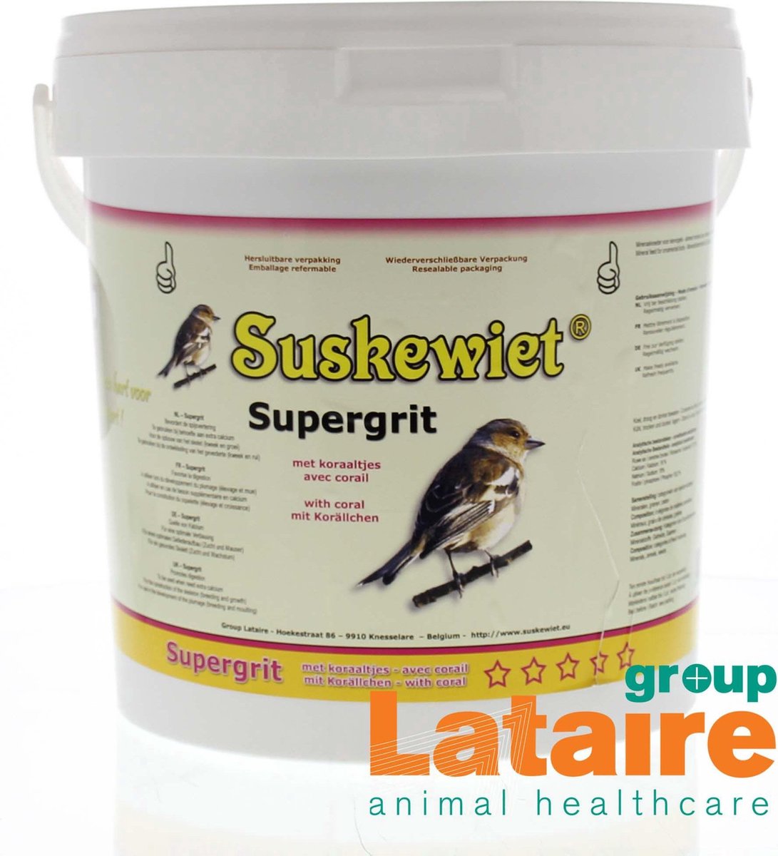 Suskewiet Supergrit emmer 5kg - grit voor vogels