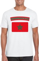 T-shirt met Marokkaanse vlag wit heren M