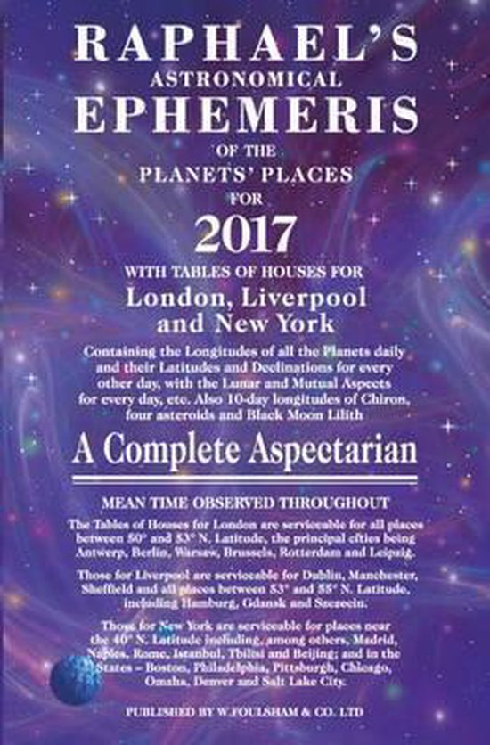Raphael's Astronomical Ephemeris of the Places 2017, Edwin