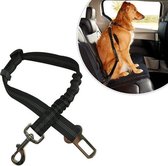 Luxe Autoriem Hond Hondengordel - Elastische en Verstelbare Auto Gordel - Riem voor Huisdieren - Veiligheidsgordel - One Size - Zwart