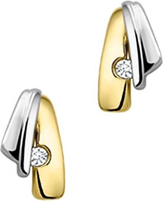 The Jewelry Collection' Clips d'oreilles Diamant 0.03 Ct. - Or bicolore (14 Krt.)