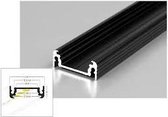 Zwart LED strip profiel 2 meter – helder - geschikt voor Philips Hue
