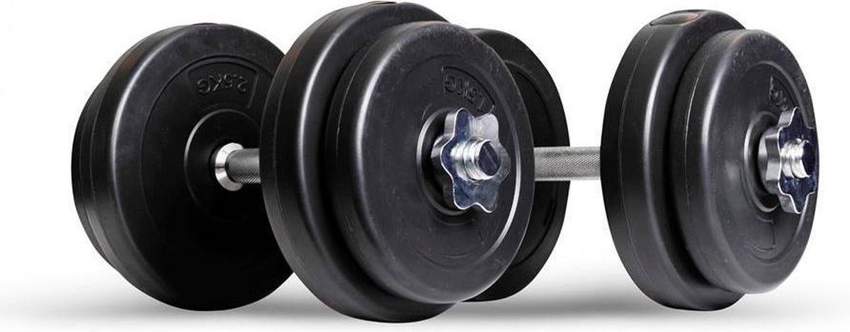 Matchu Sports - Dumbbell set - Verstelbare Dumbells - Halterset - Gewichten - 2 x 10 kg - Set van 2 stuks - Zwart thumbnail 2