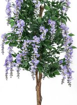 Europalms Kunstplant - Blauweregen kunstboom - met bloemen - purper - 180cm