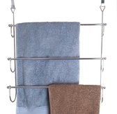 Vannons - Handdoekrek - Handdoekenrek voor over de deur - Staal - 3 Handdoeken - Zilver
