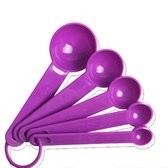 Maatlepel Set Paars - Oz + Cup + Gram Meten - Maatbeker