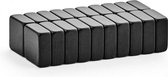 Brute Strength - Super sterke magneten - Vierkant - 10 x 10 x 4 mm - 20 stuks | Zwart - Neodymium magneet sterk - Voor koelkast - whiteboard
