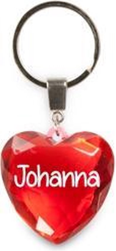 sleutelhanger - Johanna - diamant hartvormig rood