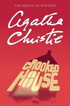 Boek "Crooked House" van Agatha Christie, met een rode omslag en gouden letters.