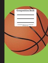 Composition Book 100 Sheet/200 Pages 8.5 X 11 In.-Colleg Ruled Basketball-Green