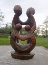 Familie van 4, familiebeeld met vier personen, 20 cm
